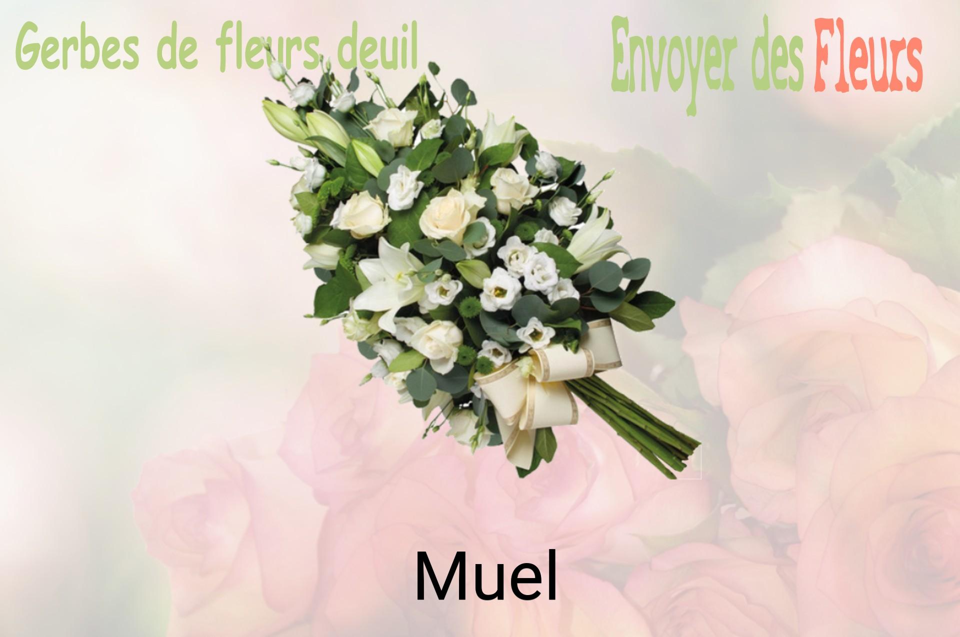 Gerbe de fleurs de deuil livrée à Muel